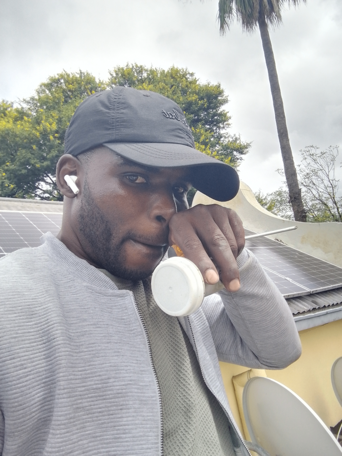 Kudakwashe Tembo, founder of KD DStv Installation, on a Pretoria rooftop