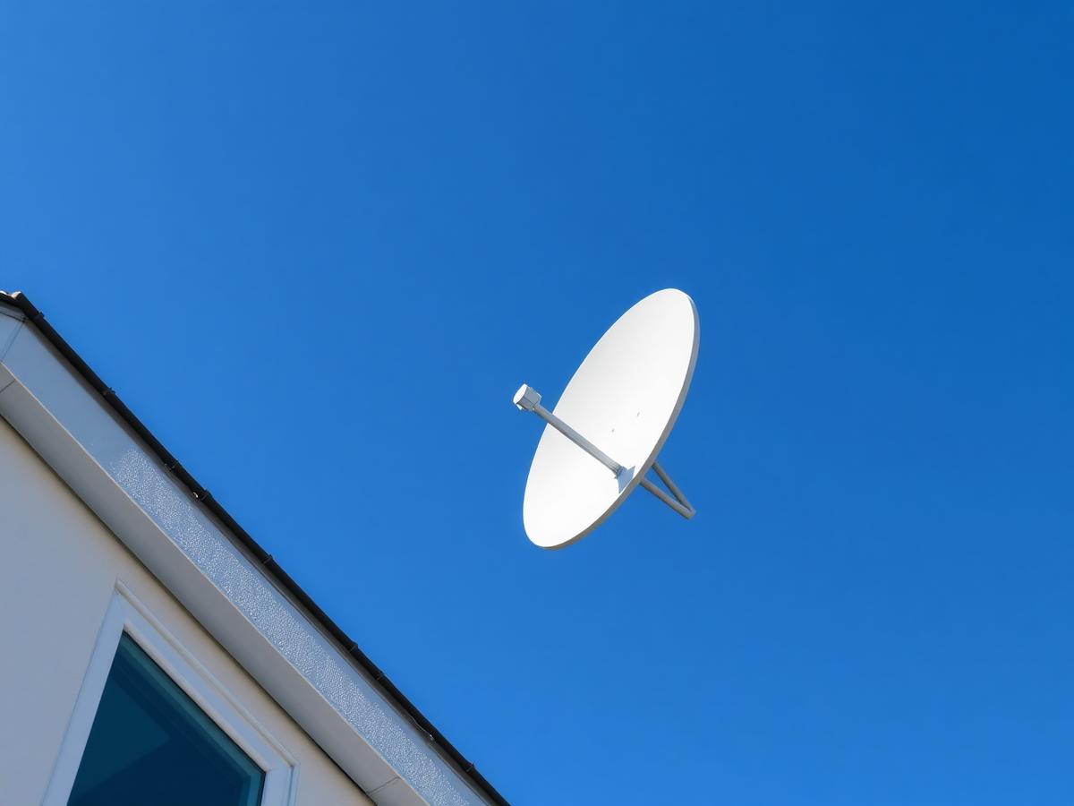 Satellite dish freshly aligned
